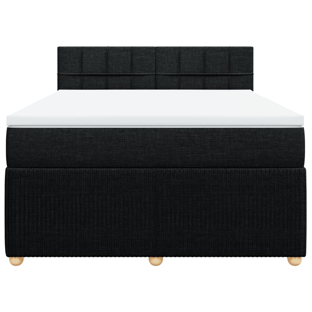 kontinentalseng med madras 140x190 cm stof sort