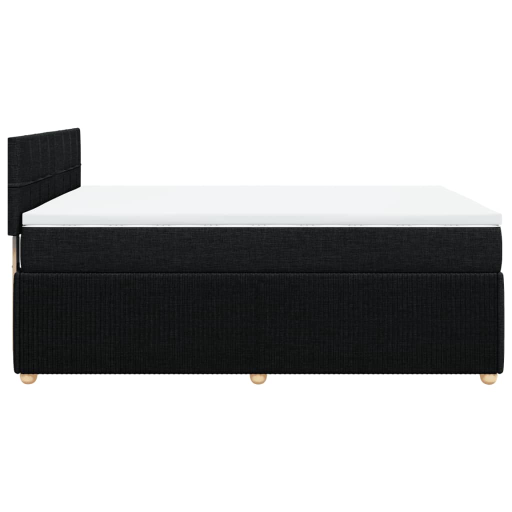 kontinentalseng med madras 140x190 cm stof sort