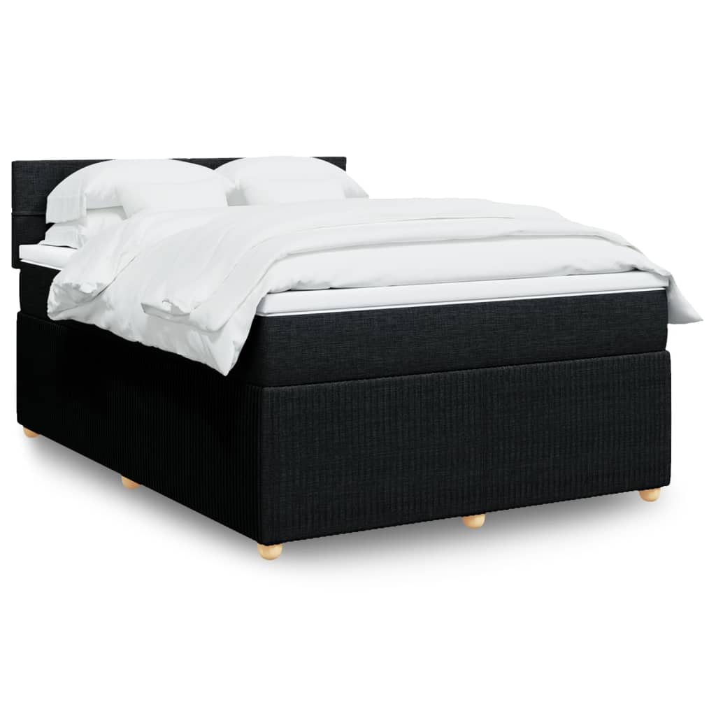 kontinentalseng med madras 140x190 cm stof sort