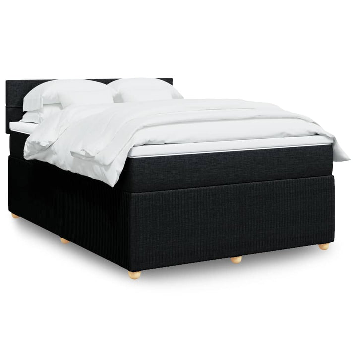 kontinentalseng med madras 140x190 cm stof sort
