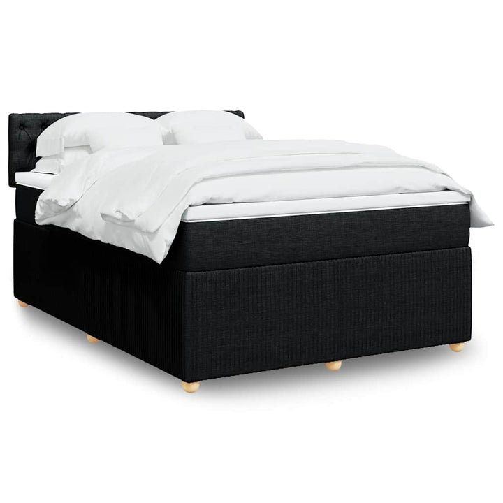 kontinentalseng med madras 140x190 cm stof sort