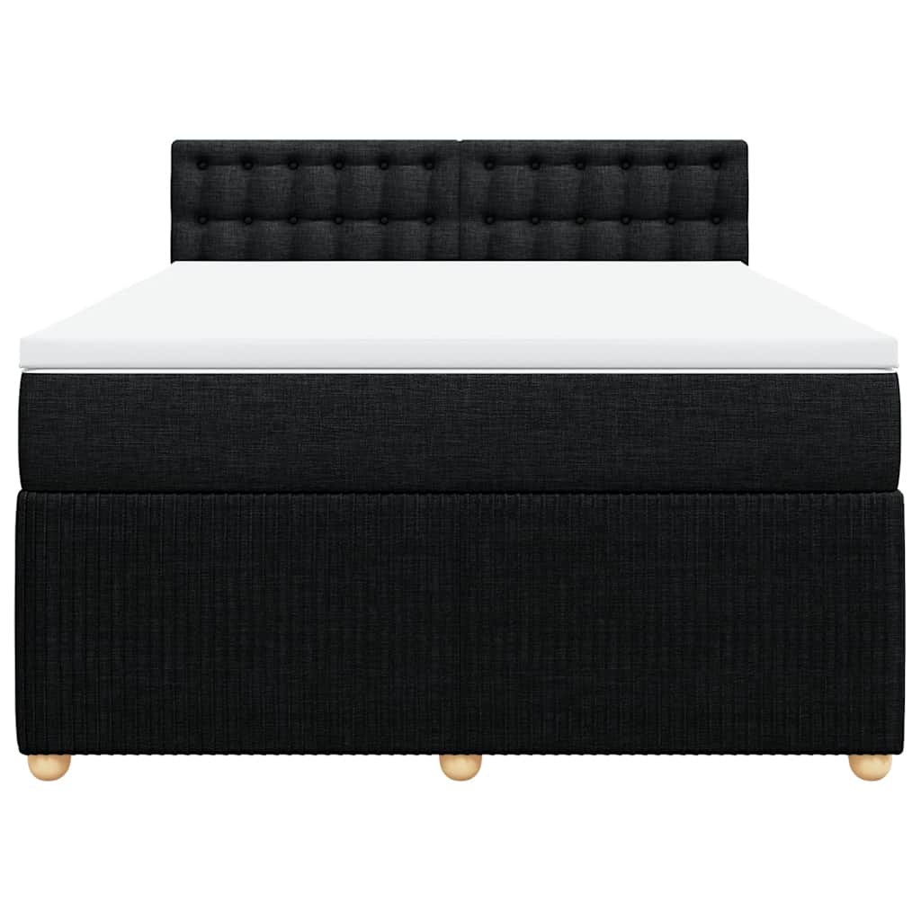 kontinentalseng med madras 140x190 cm stof sort