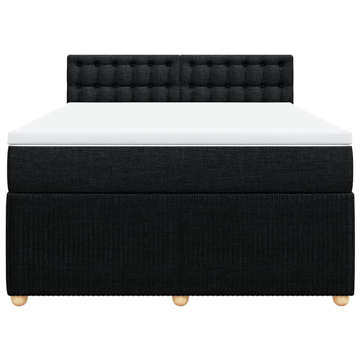kontinentalseng med madras 140x190 cm stof sort