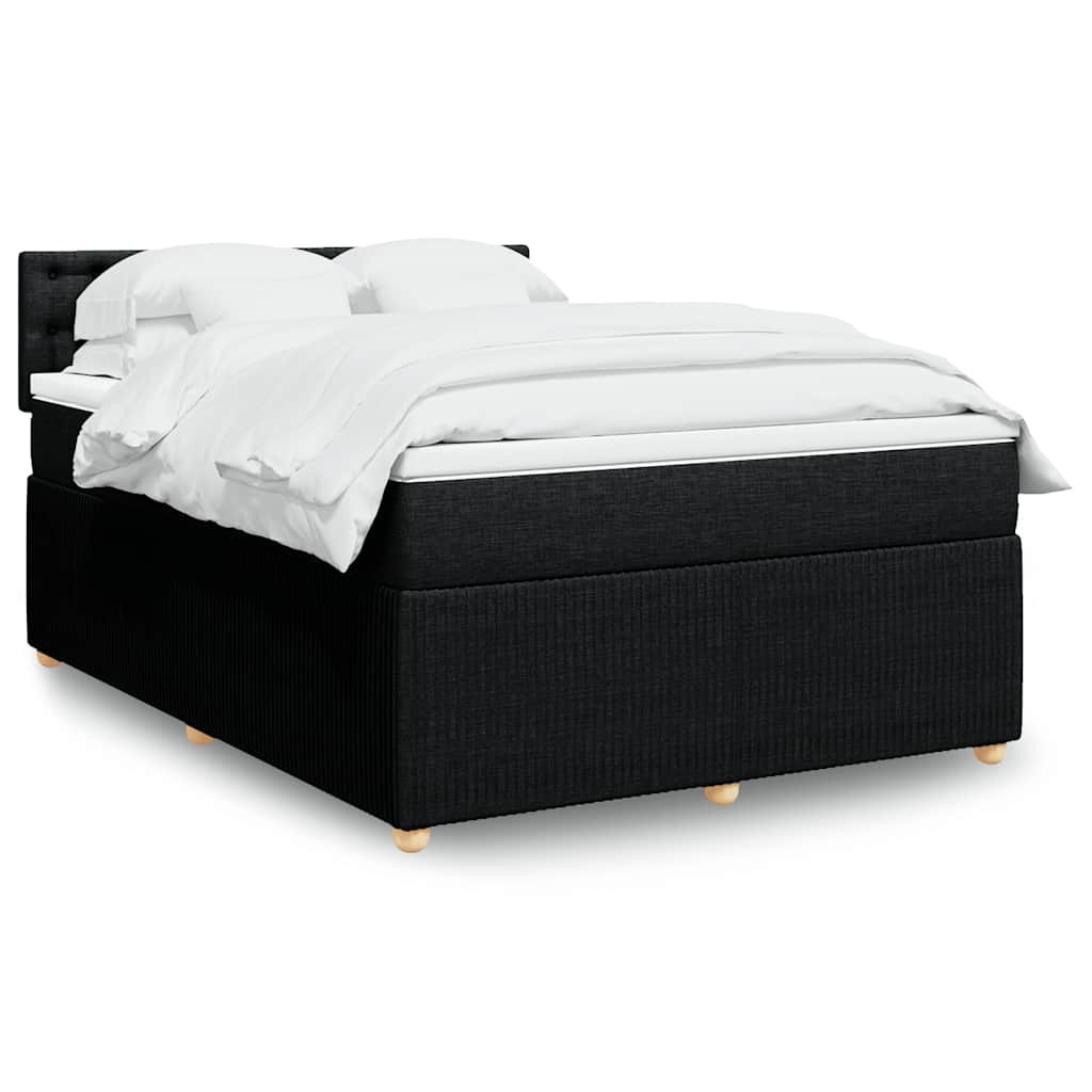 kontinentalseng med madras 140x190 cm stof sort
