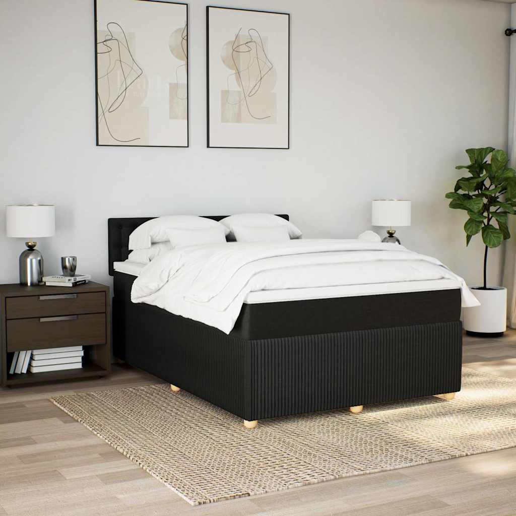kontinentalseng med madras 140x200 cm stof sort