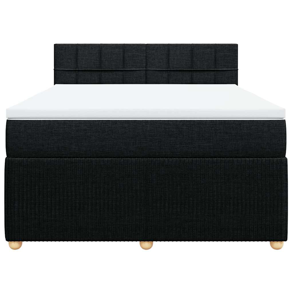 kontinentalseng med madras 160x200 cm stof sort