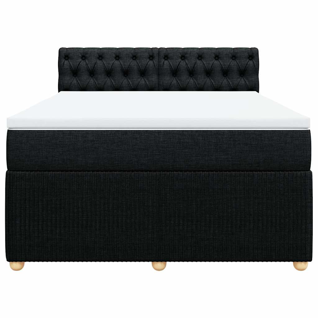 kontinentalseng med madras 160x200 cm stof sort