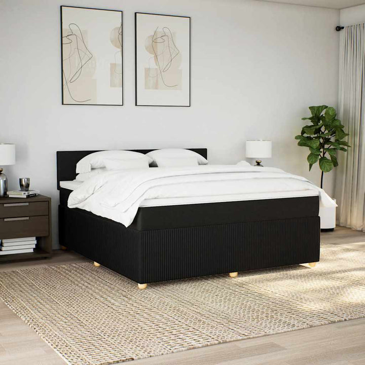 kontinentalseng med madras 180x200 cm stof sort