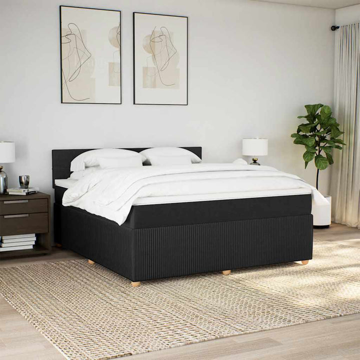 kontinentalseng med madras 180x200 cm stof sort