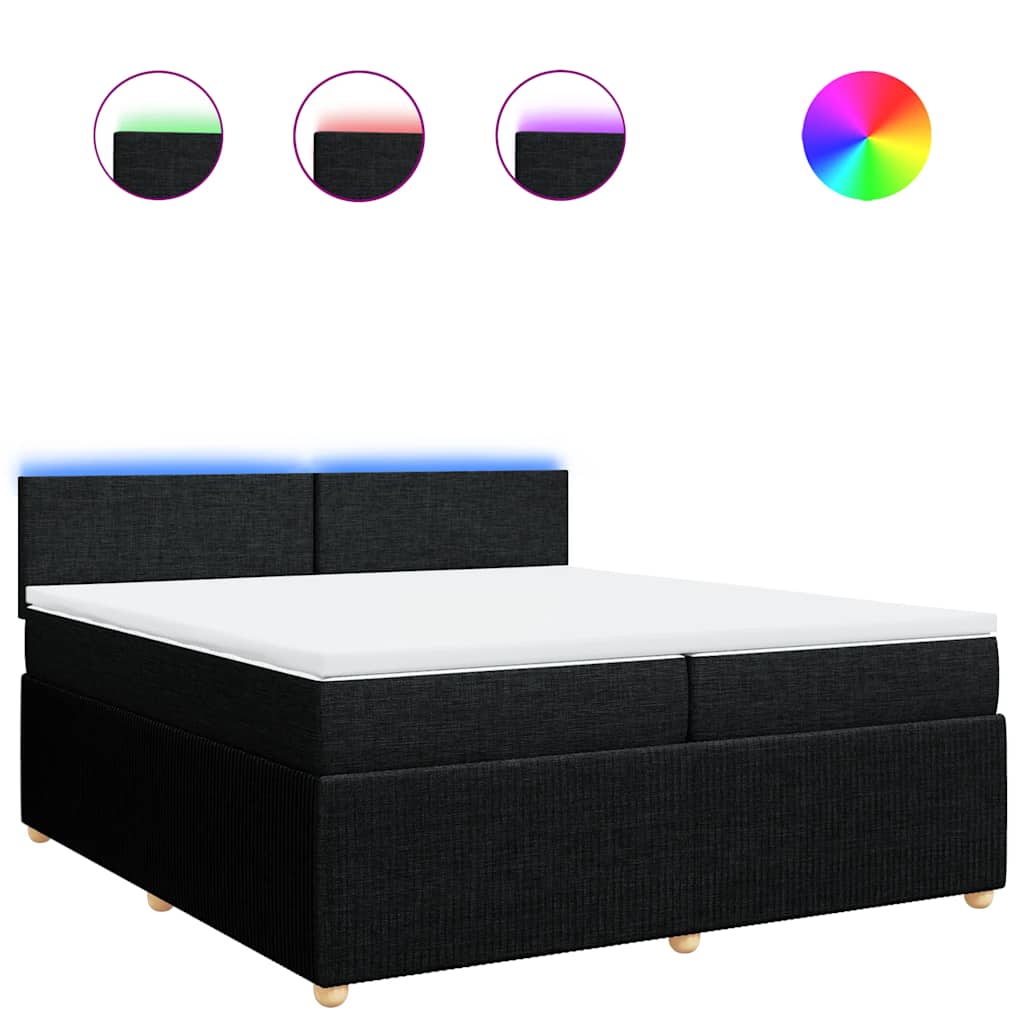 kontinentalseng med madras 200x200 cm stof sort