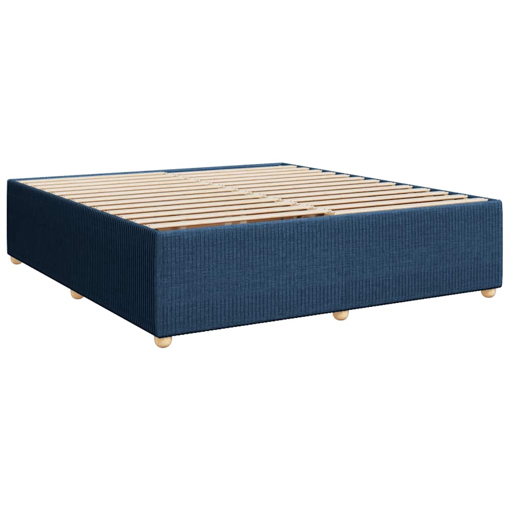 kontinentalseng med madras 200x200 cm stof blå