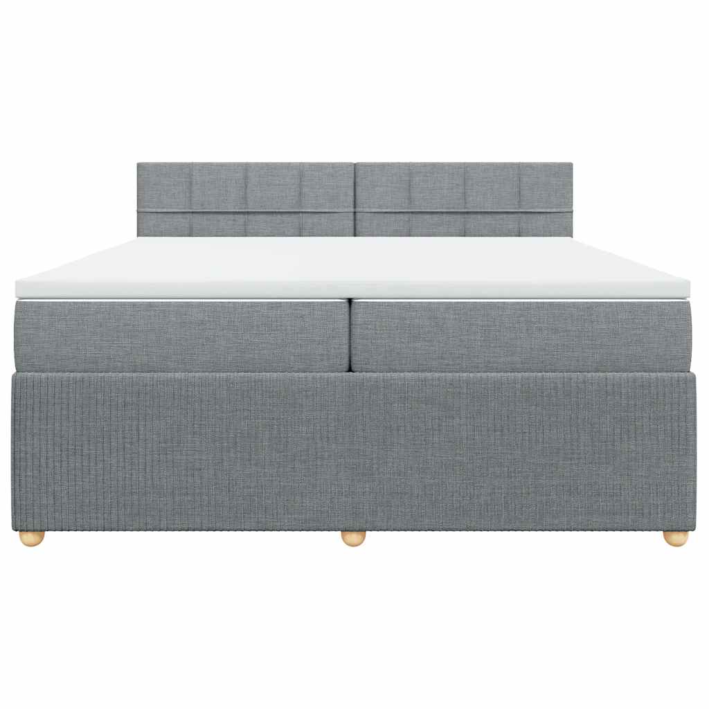 kontinentalseng med madras 200x200 cm stof lysegrå