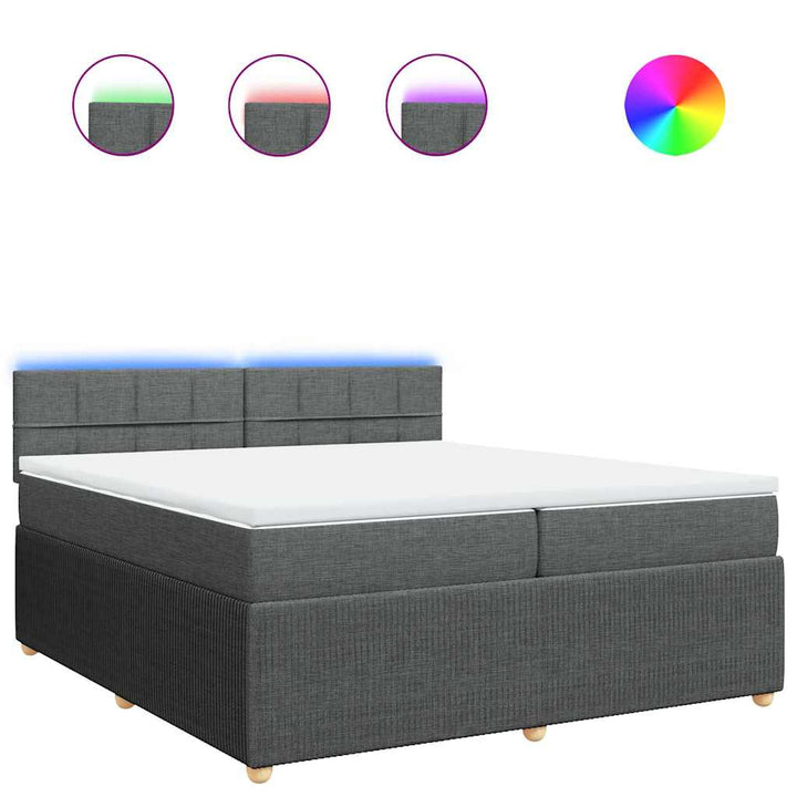 kontinentalseng med madras 200x200 cm stof mørkegrå