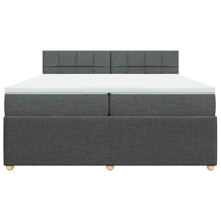 kontinentalseng med madras 200x200 cm stof mørkegrå