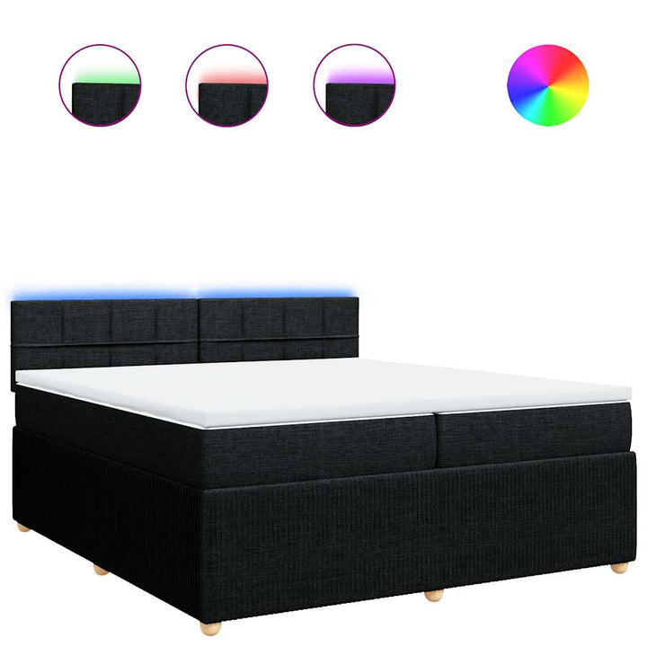 kontinentalseng med madras 200x200 cm stof sort