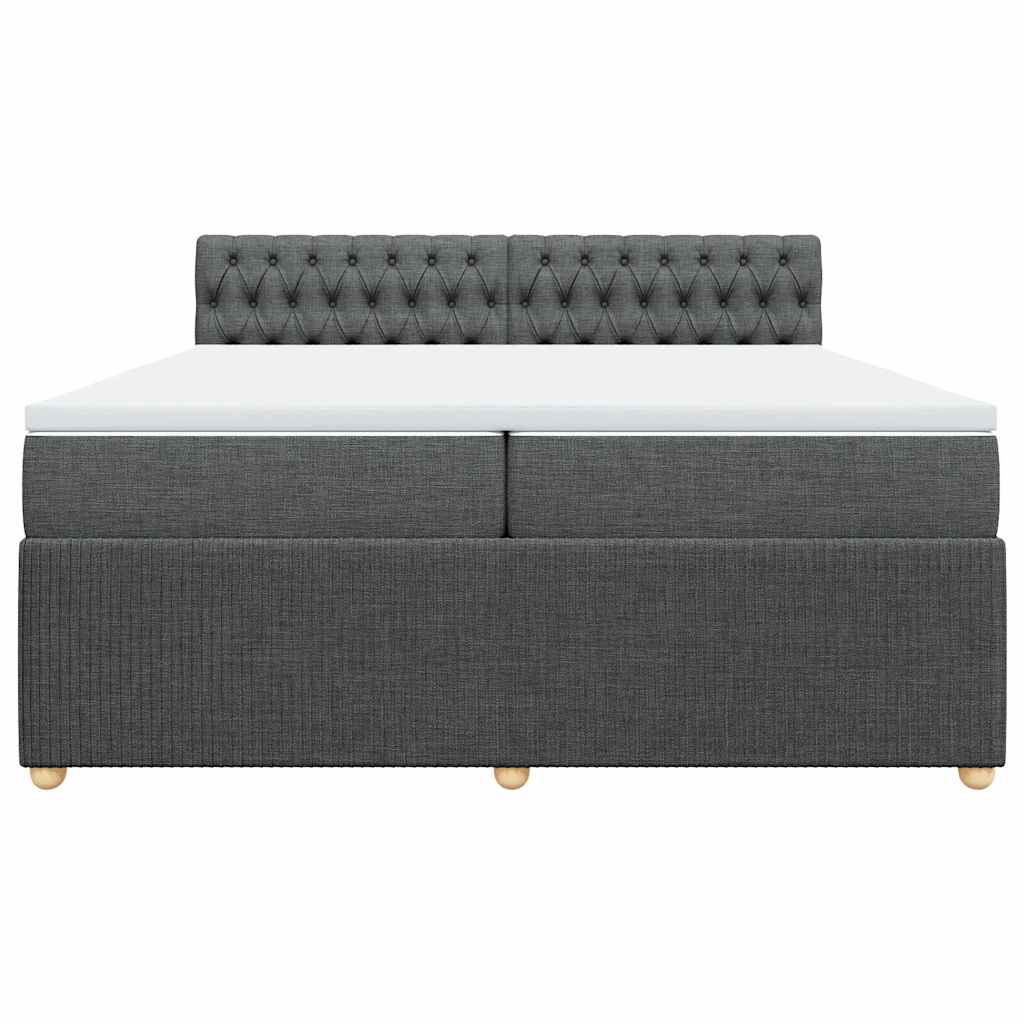 kontinentalseng med madras 200x200 cm stof mørkegrå