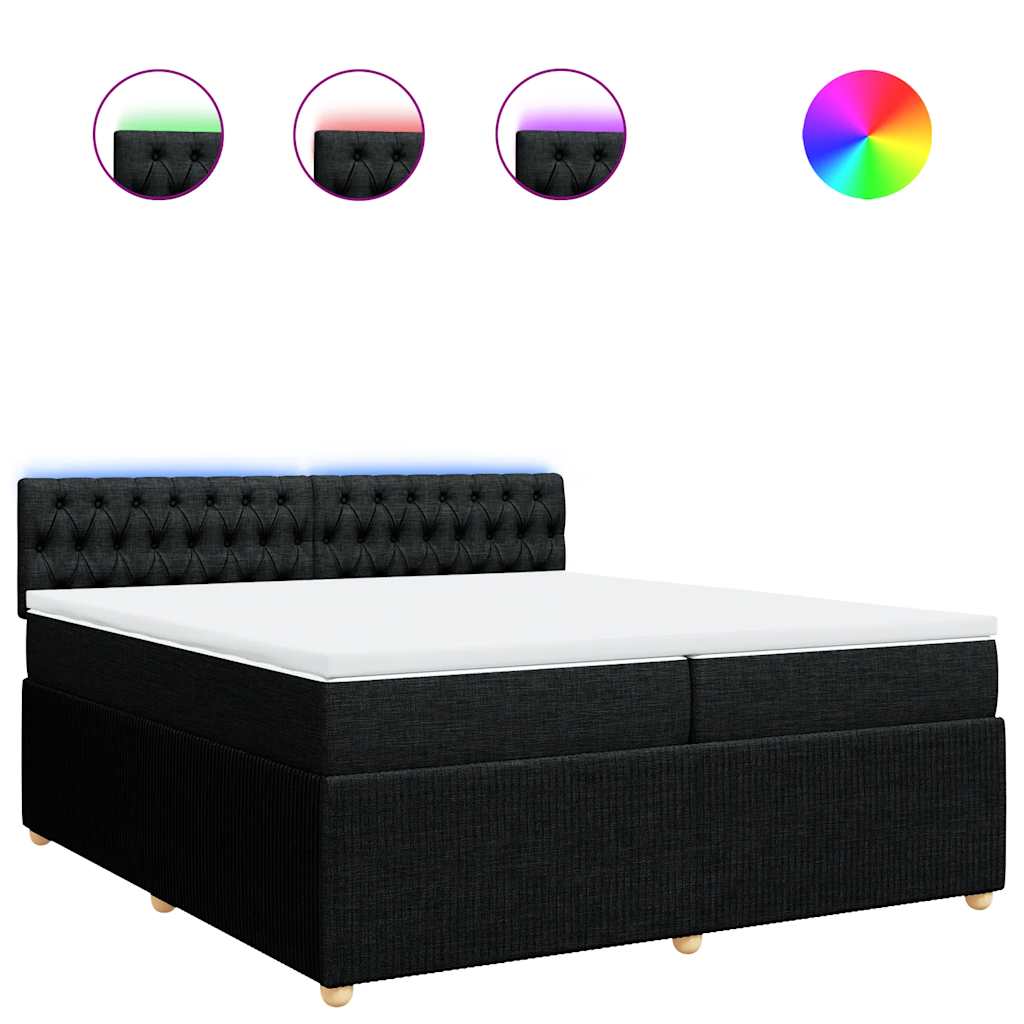 kontinentalseng med madras 200x200 cm stof sort