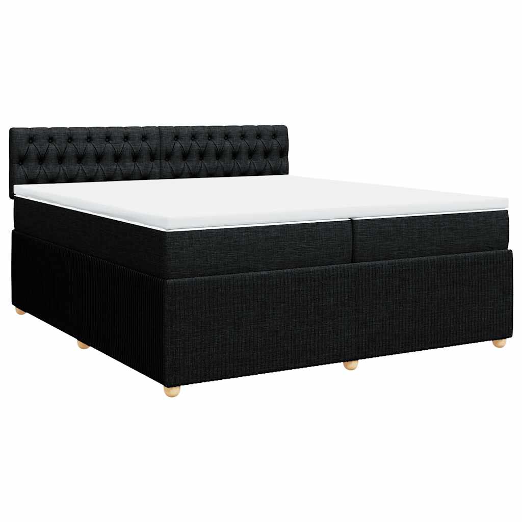 kontinentalseng med madras 200x200 cm stof sort