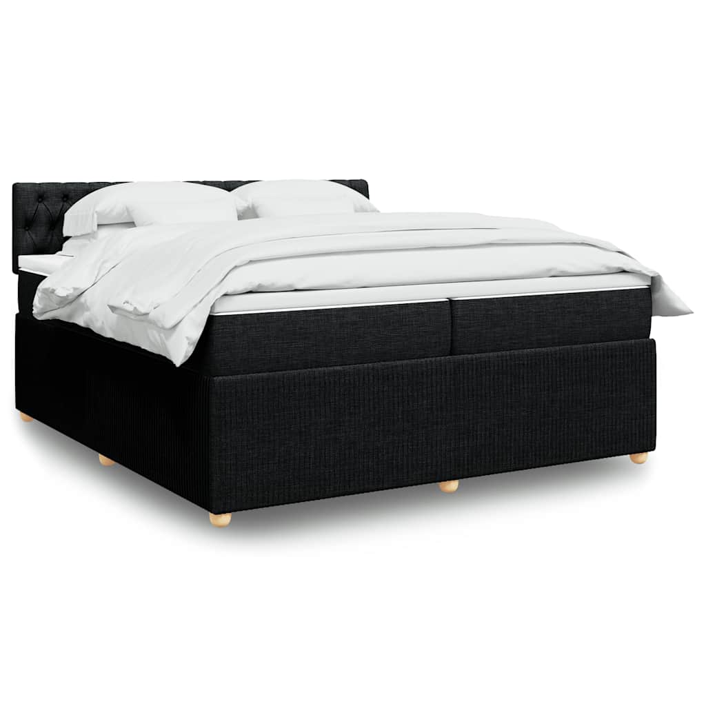 kontinentalseng med madras 200x200 cm stof sort