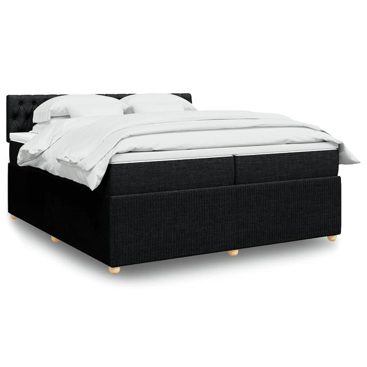 kontinentalseng med madras 200x200 cm stof sort