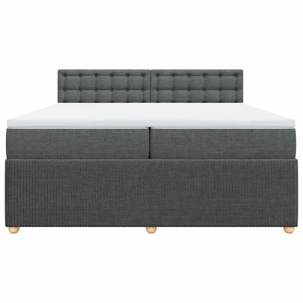kontinentalseng med madras 200x200 cm stof mørkegrå