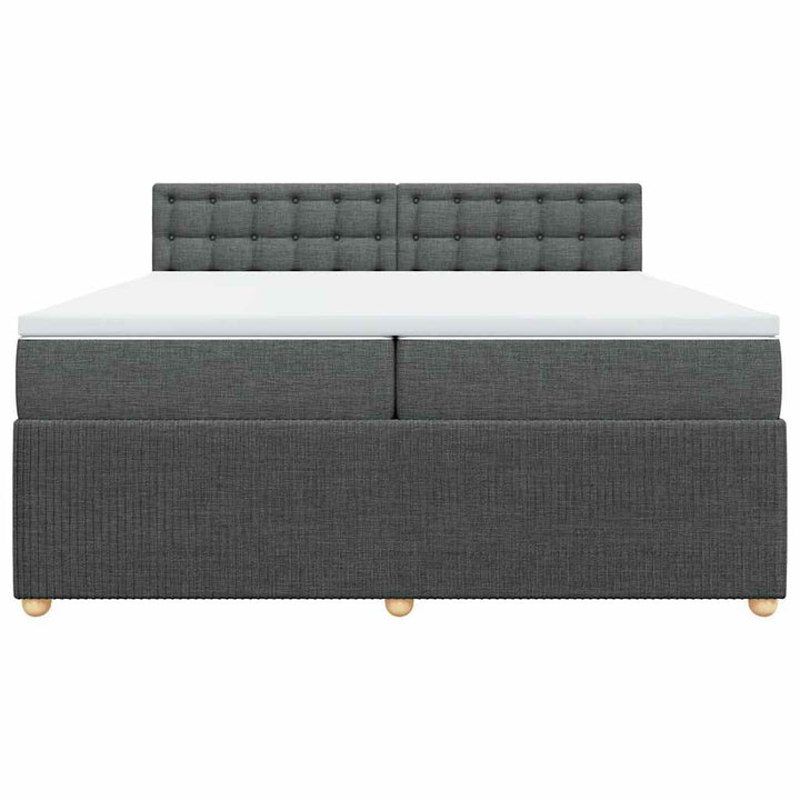 kontinentalseng med madras 200x200 cm stof mørkegrå
