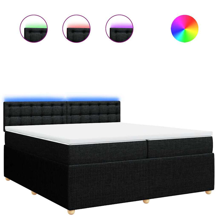 kontinentalseng med madras 200x200 cm stof sort