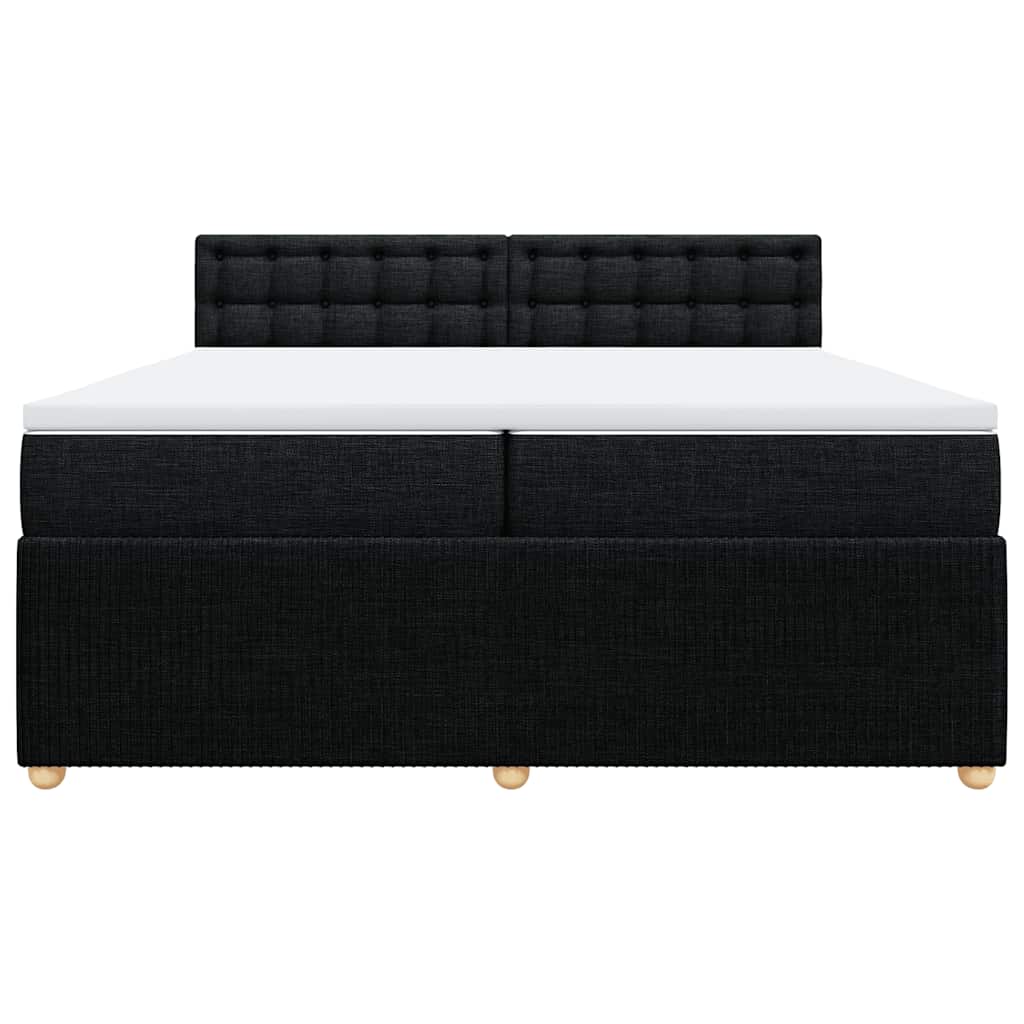 kontinentalseng med madras 200x200 cm stof sort