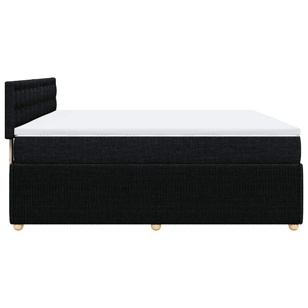 kontinentalseng med madras 200x200 cm stof sort