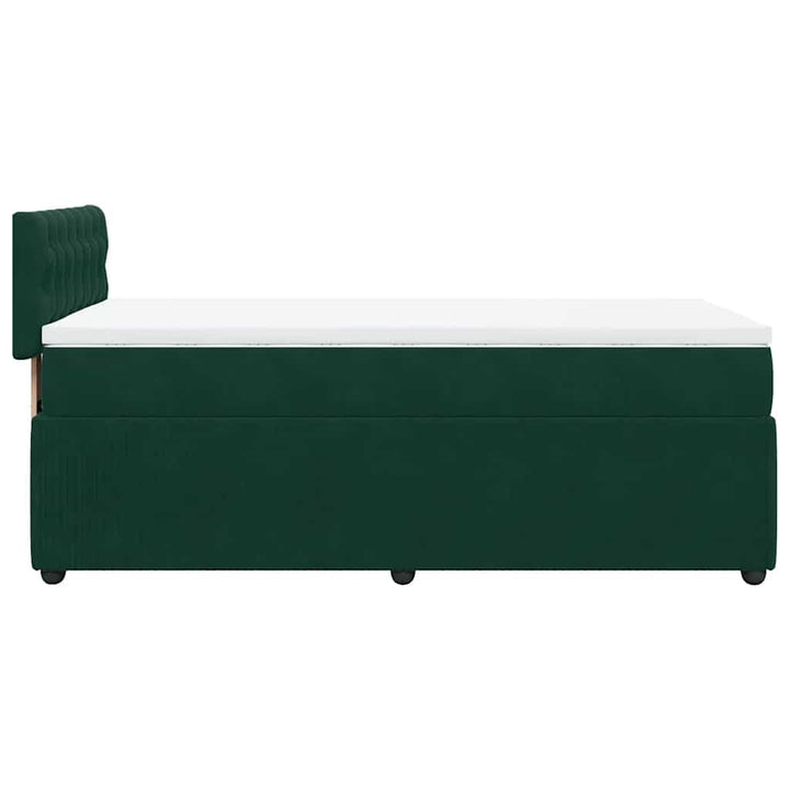 kontinentalseng med madras 80x200 cm fløjl mørkegrøn