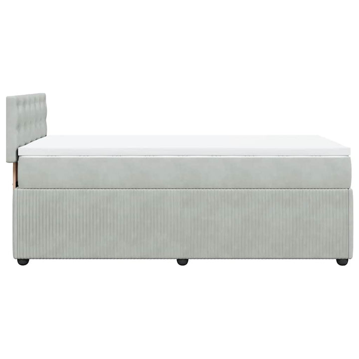 kontinentalseng med madras 80x200 cm fløjl lysegrå