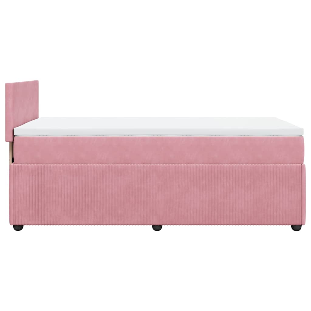 kontinentalseng med madras 90x190 cm fløjl pink