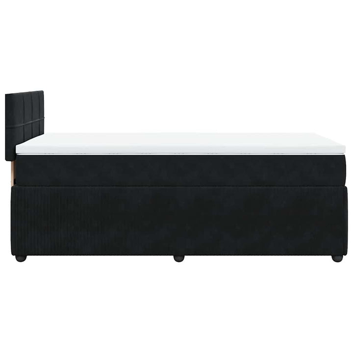 kontinentalseng med madras 90x190 cm fløjl sort