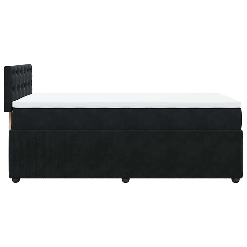 kontinentalseng med madras 90x200 cm fløjl sort