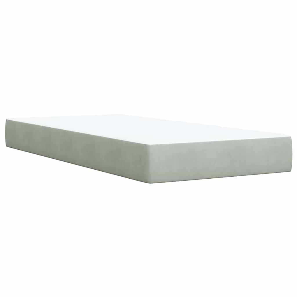 kontinentalseng med madras 100x200 cmfløjl lysegrå