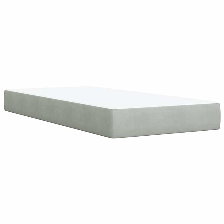 kontinentalseng med madras 100x200 cmfløjl lysegrå