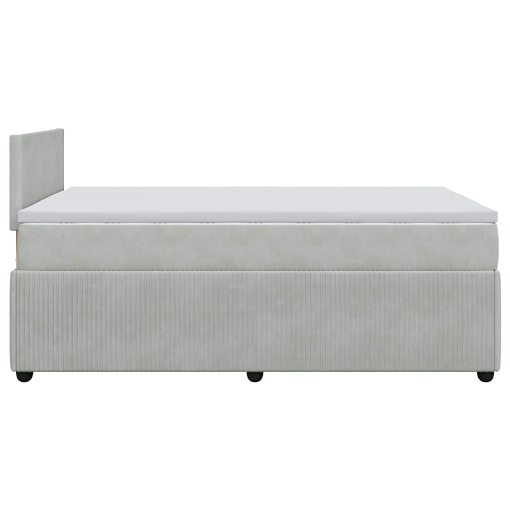 kontinentalseng med madras 120x190 cm velour lysegrå