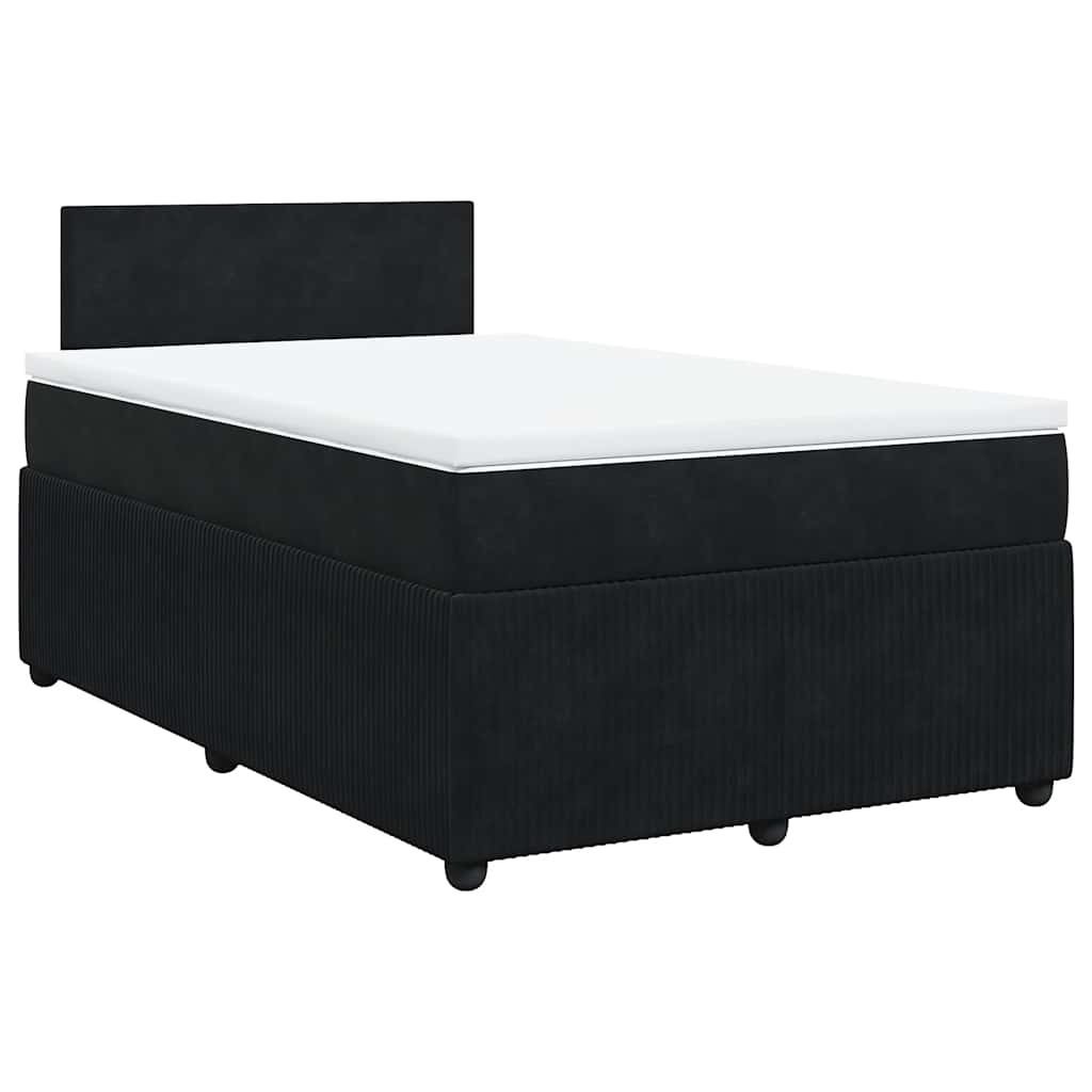kontinentalseng med madras 120x190 cm velour sort