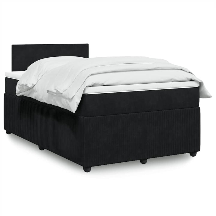 kontinentalseng med madras 120x190 cm velour sort