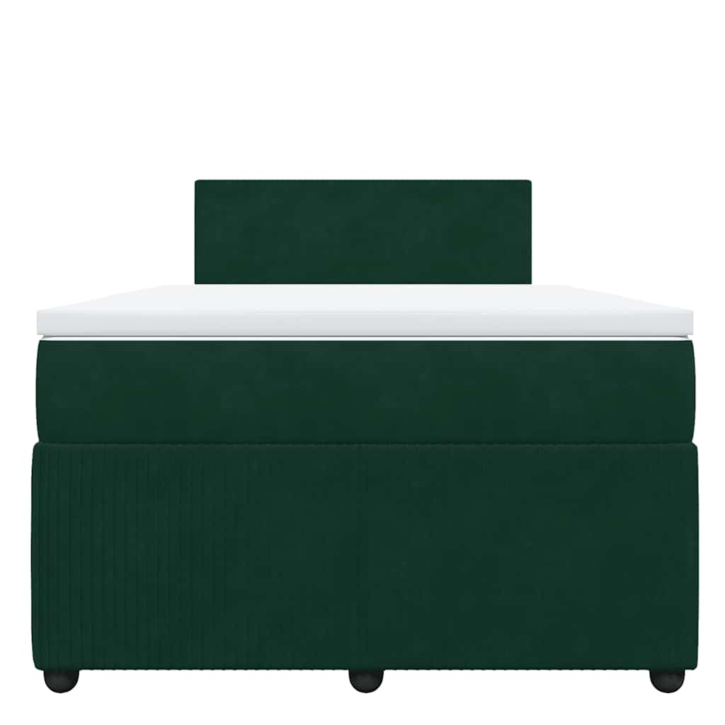 kontinentalseng med madras 120x190 cm velour mørkegrøn