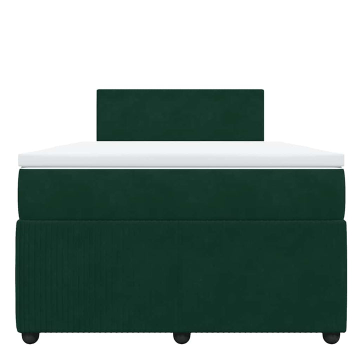 kontinentalseng med madras 120x190 cm velour mørkegrøn