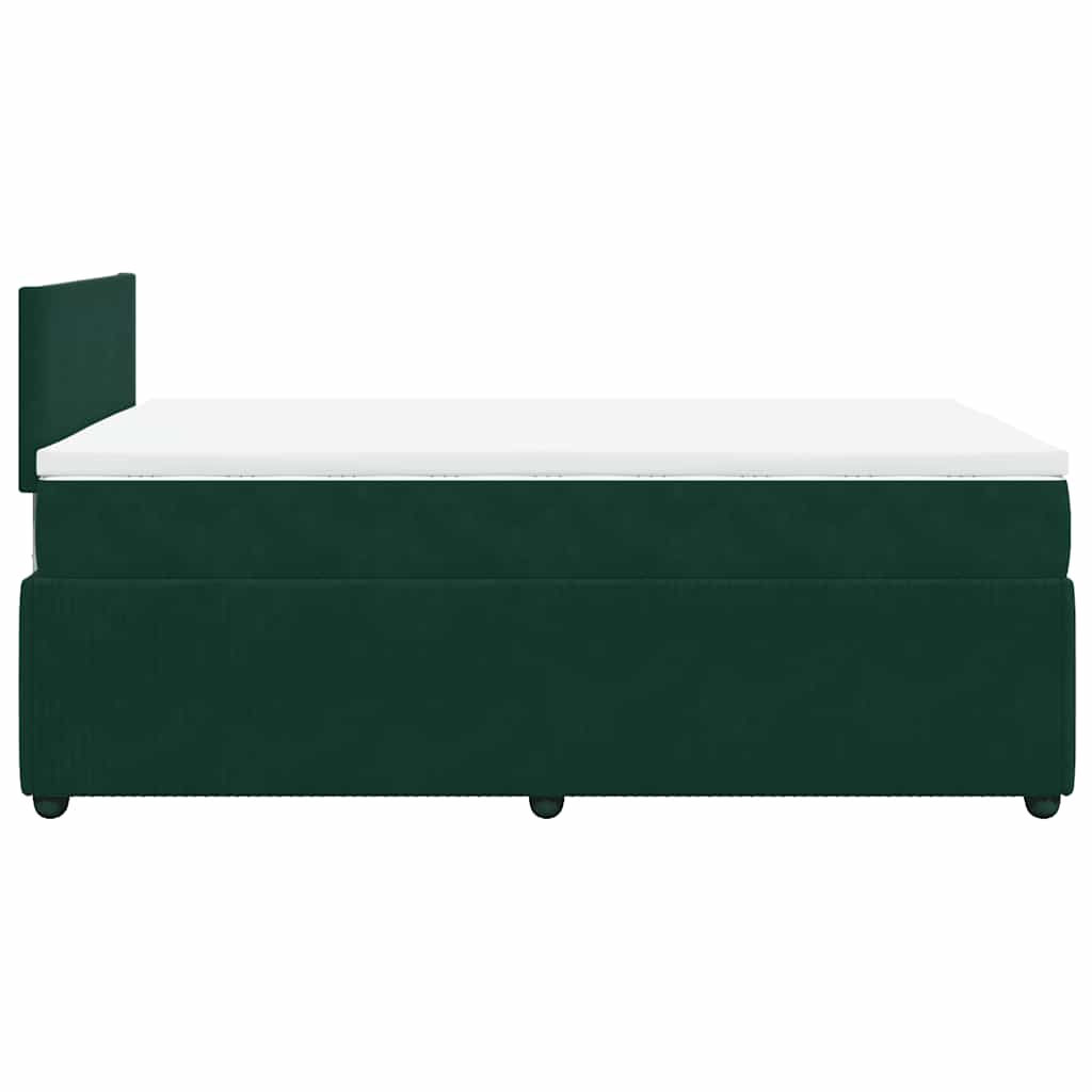 kontinentalseng med madras 120x190 cm velour mørkegrøn