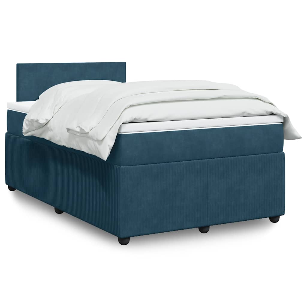 kontinentalseng med madras 120x190 cm velour blå