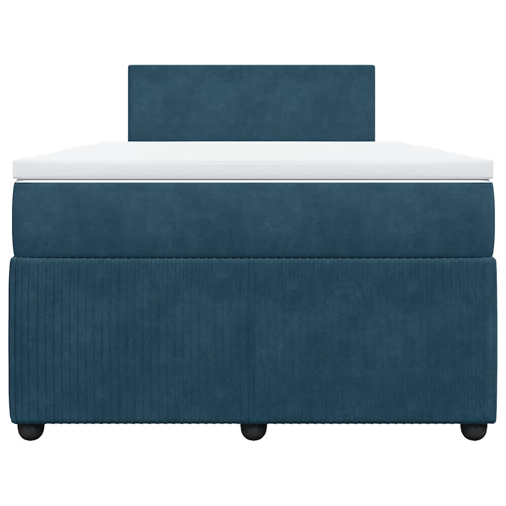 kontinentalseng med madras 120x190 cm velour blå