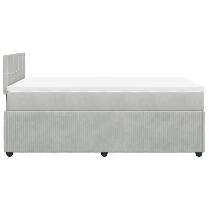 kontinentalseng med madras 120x190 cm velour lysegrå