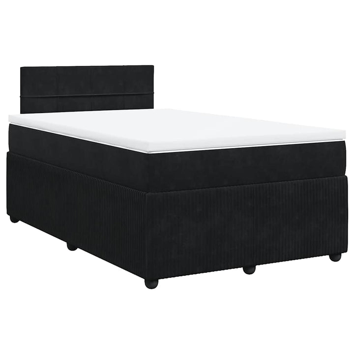 kontinentalseng med madras 120x190 cm velour sort