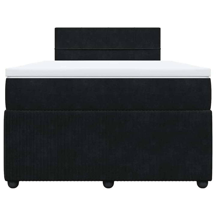 kontinentalseng med madras 120x190 cm velour sort