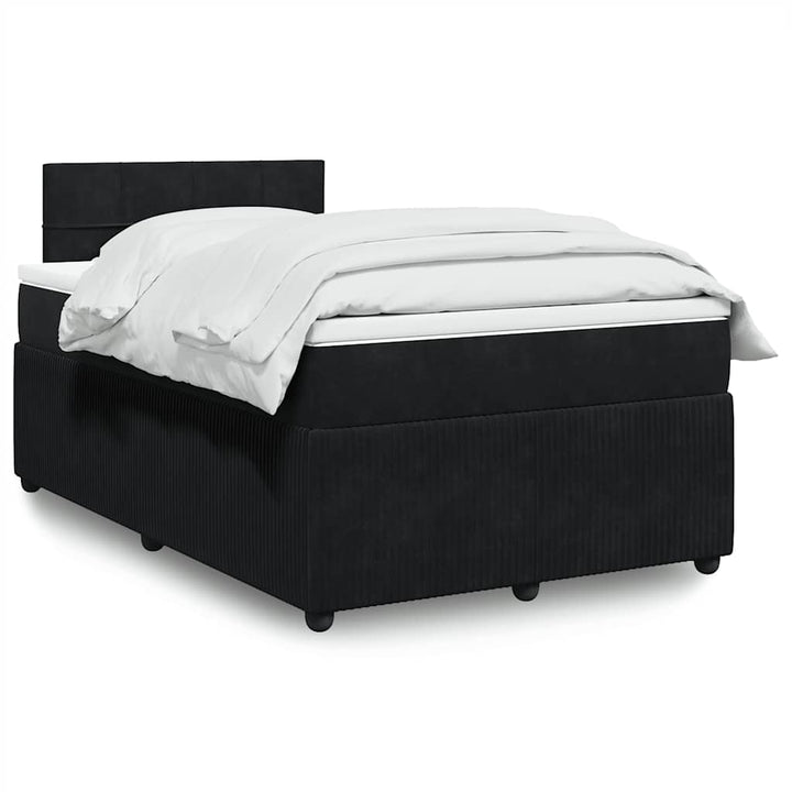 kontinentalseng med madras 120x190 cm velour sort