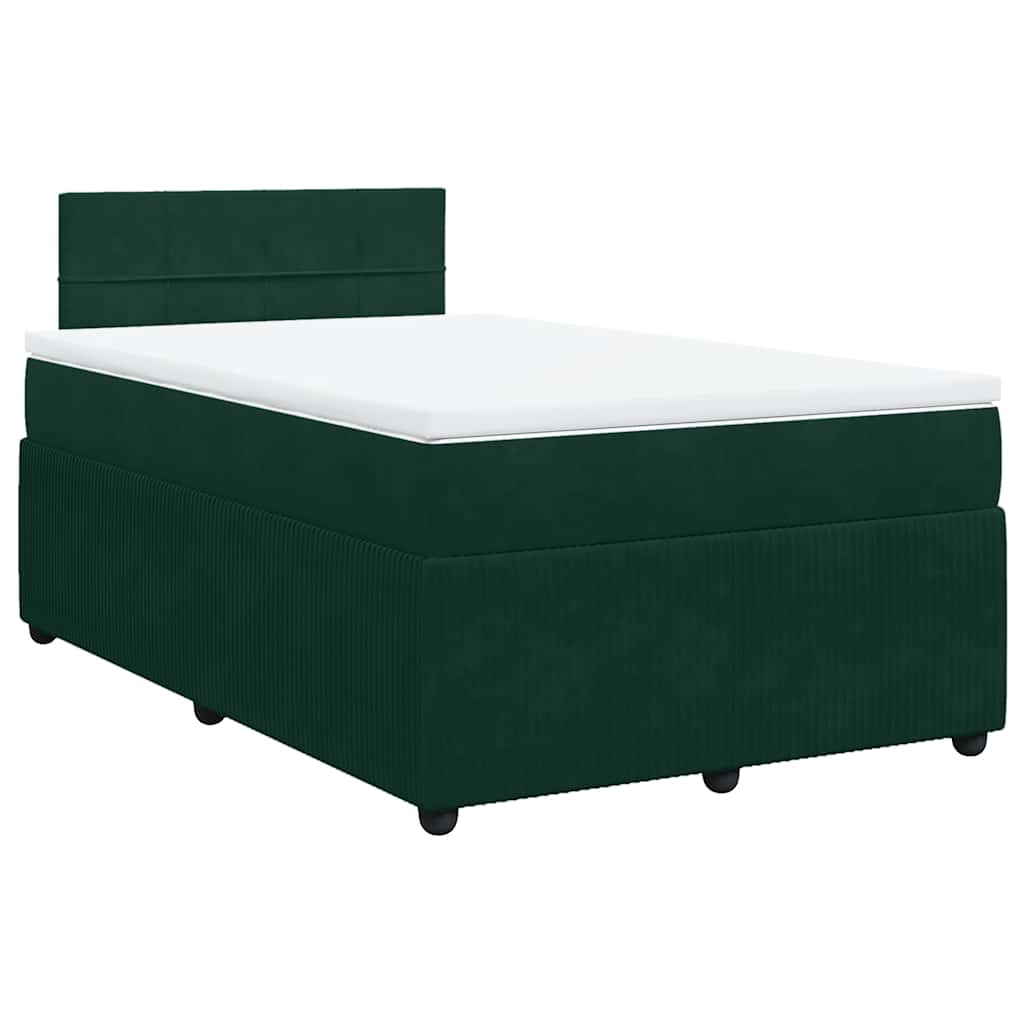 kontinentalseng med madras 120x190 cm velour mørkegrøn
