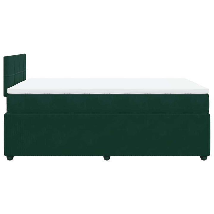 kontinentalseng med madras 120x190 cm velour mørkegrøn
